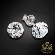 Sudraba auskari „Klasika“ ar Swarovski™ kristāliem